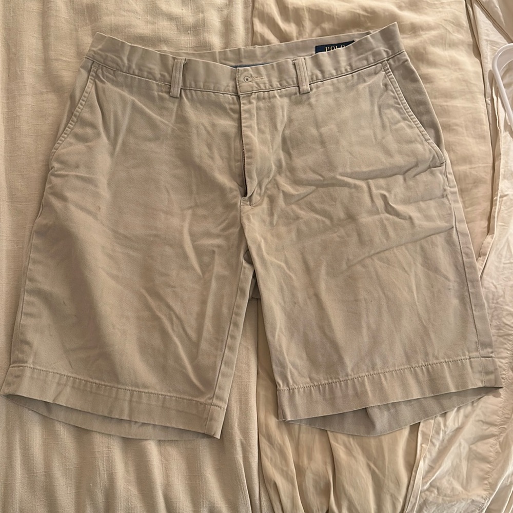 Polo Ralph Lauren classic fit khaki shorts, waist size 33, length 9